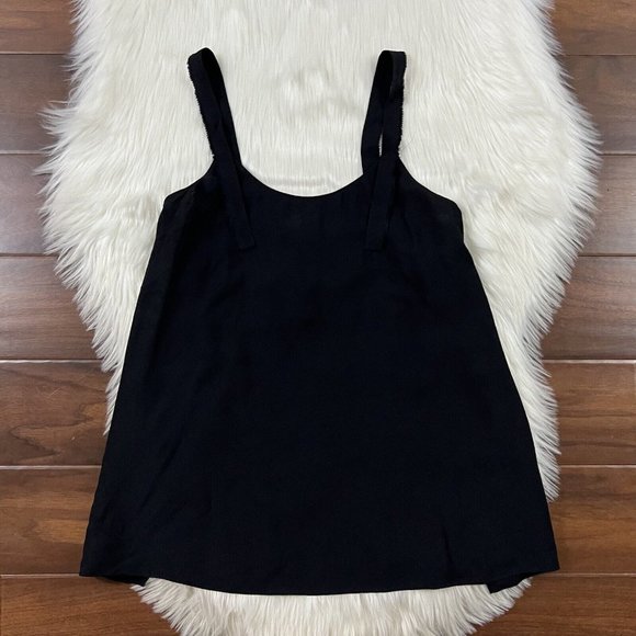 Helmut Lang Women's Size XS  Black Back Tie Jacquard Twill‎ Tank Top - Picture 1 of 12